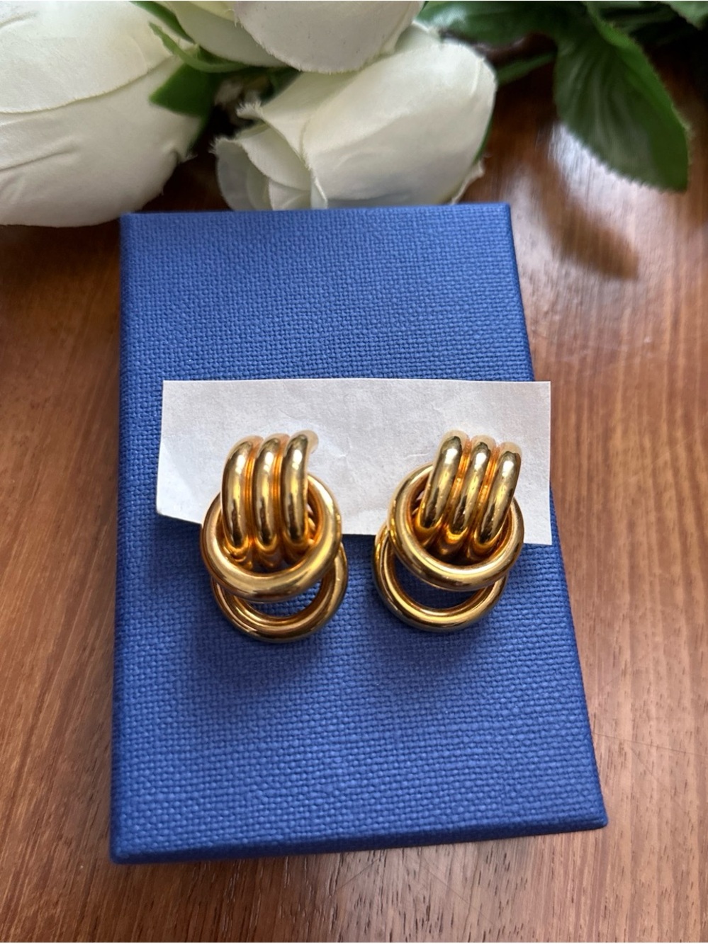 Gold color Knot Hoop Drop Earrings - Classic Women Jewelry
